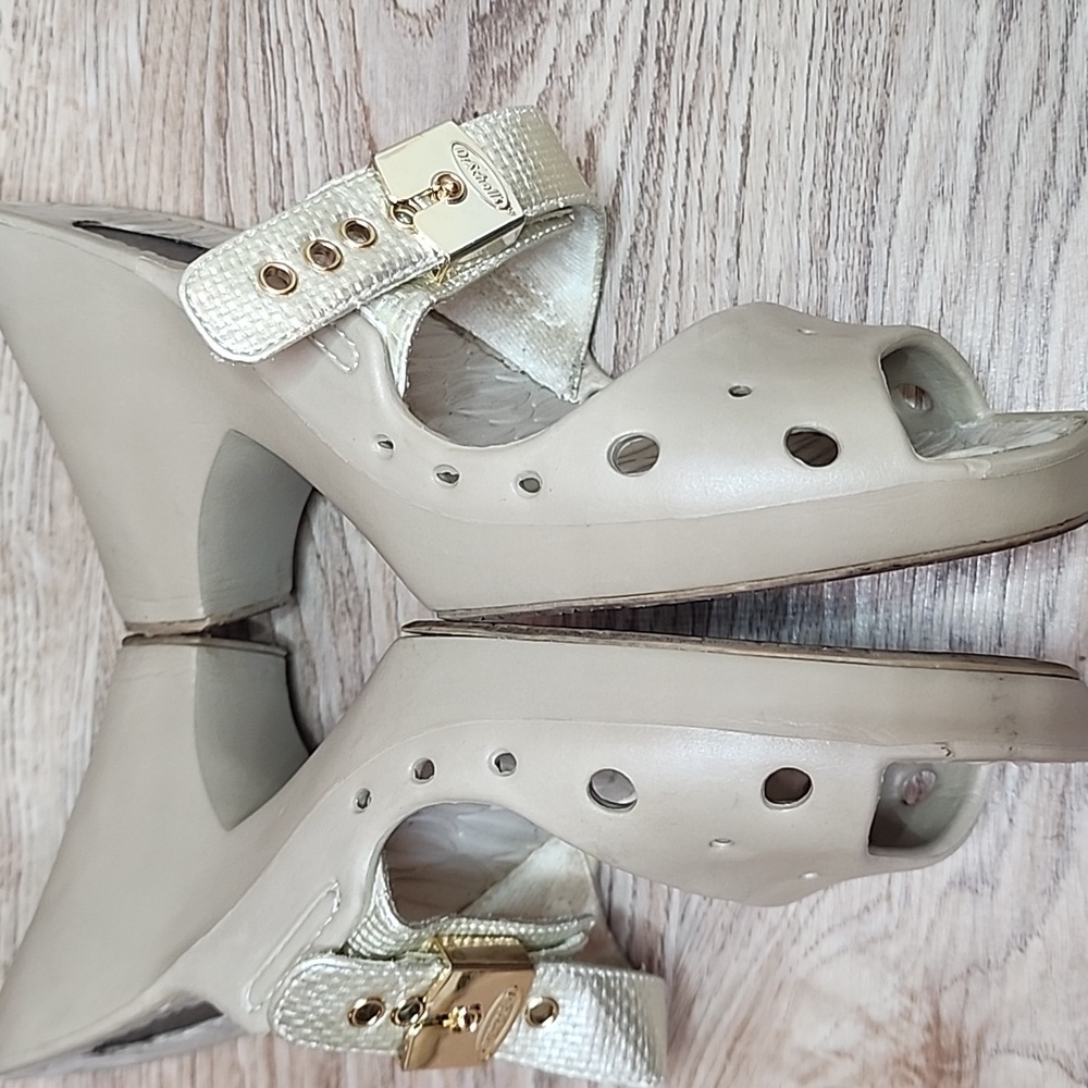 Dr Scholls Original Asana Buckle Open Toe Slide On Grey Heels Feel Good Shoes - Picture 7 of 13